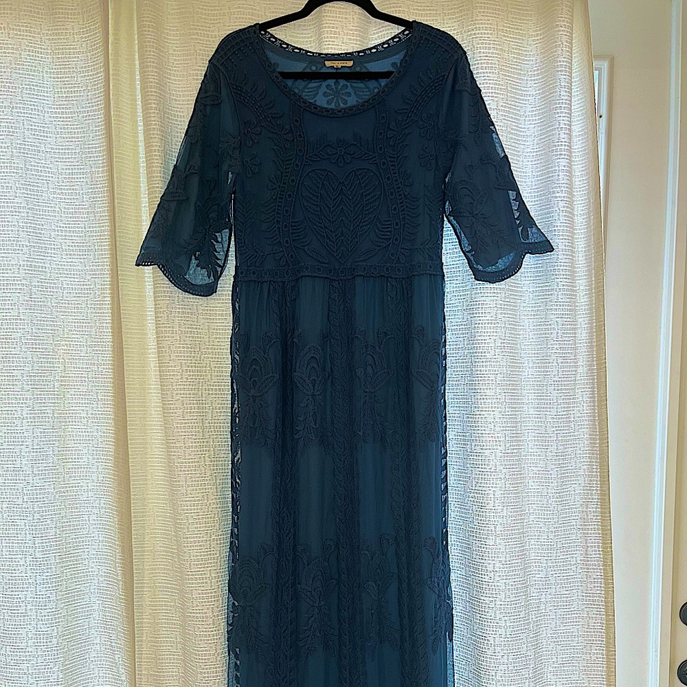 Tea n Rose Dress - Dusty Blue